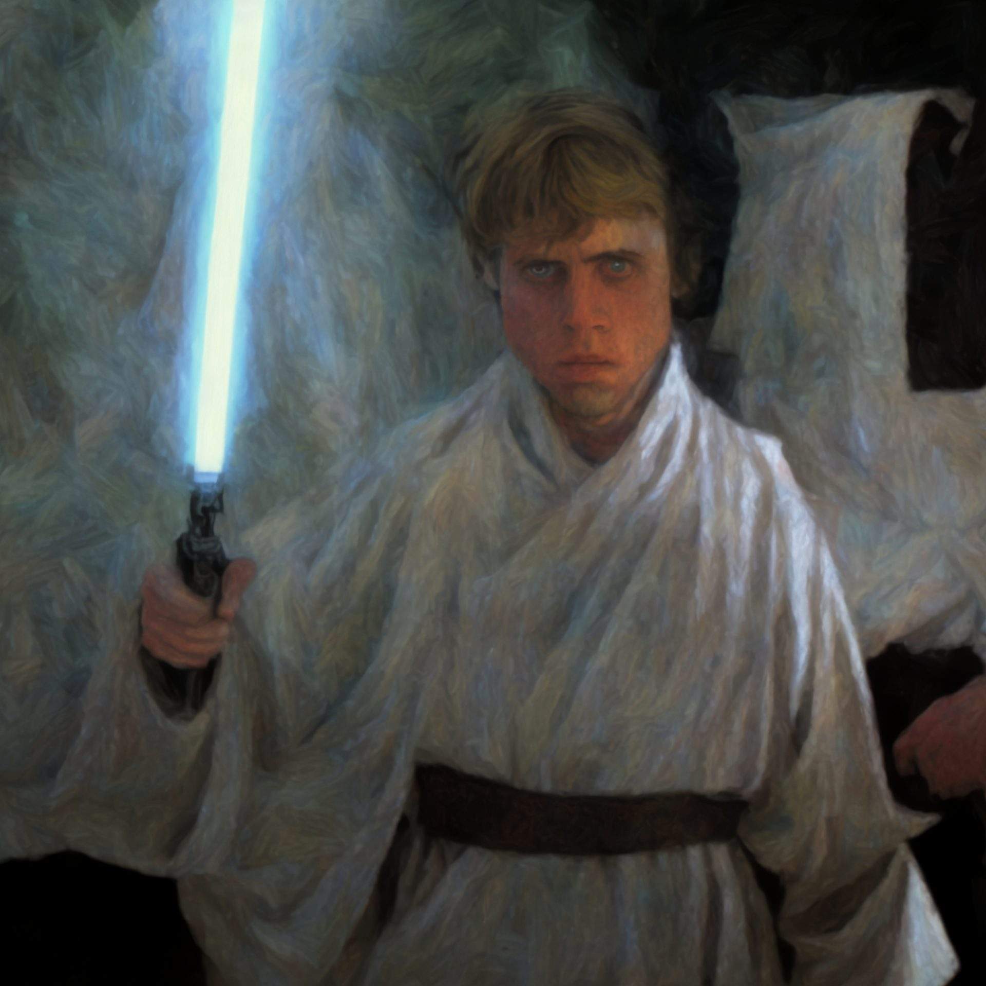 Award-winning water color of Luke Skywalker
