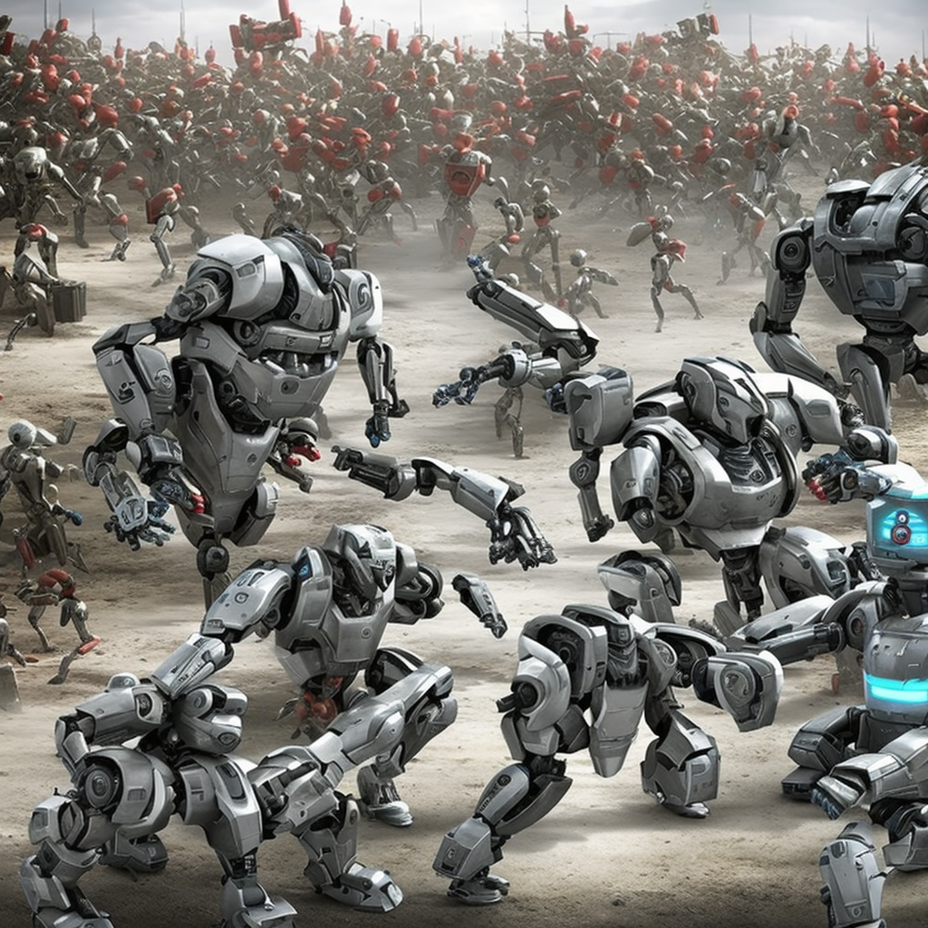 Battle between humans and robots