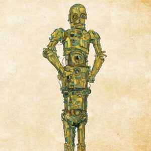C-3PO on canvas by a professional artist