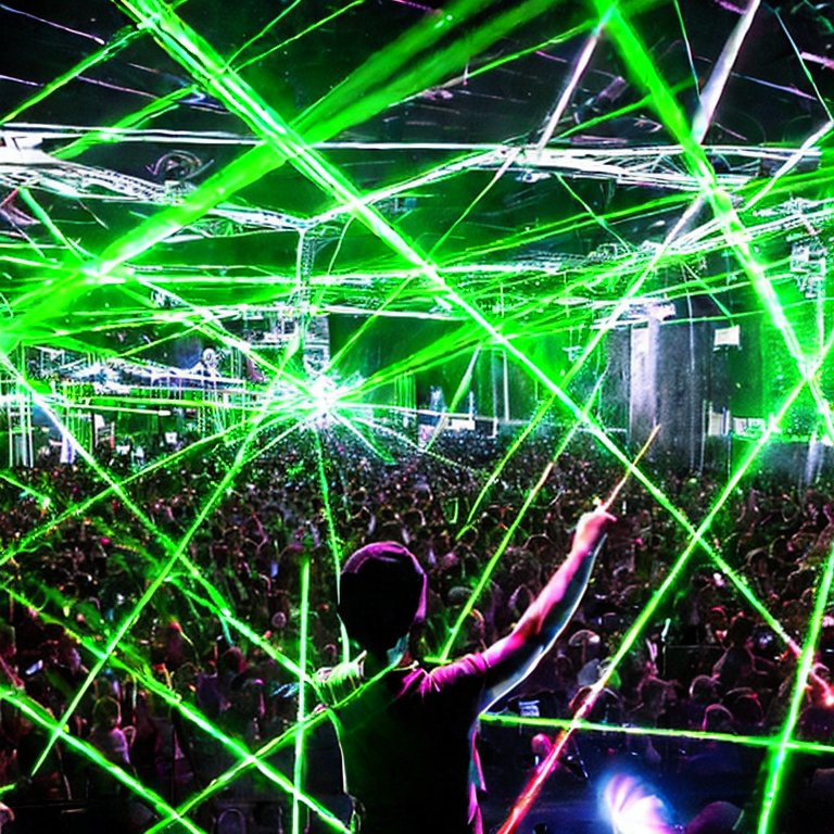 DJ and green lasers
