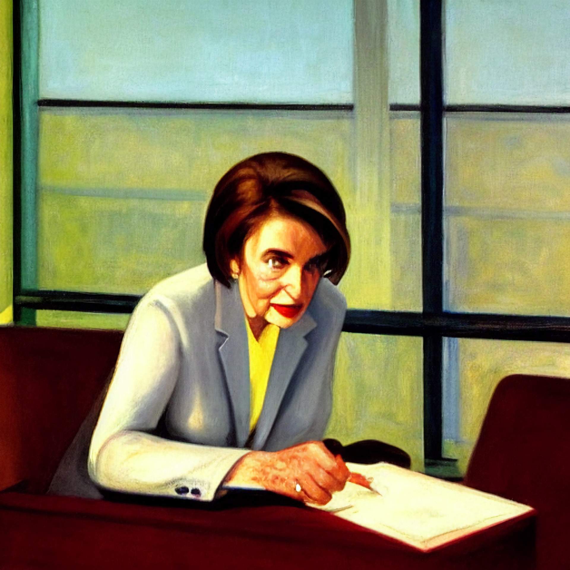 Famous Nancy Pelosi oil on canvas painting