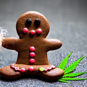 Gingerbread man smoking cannabis
