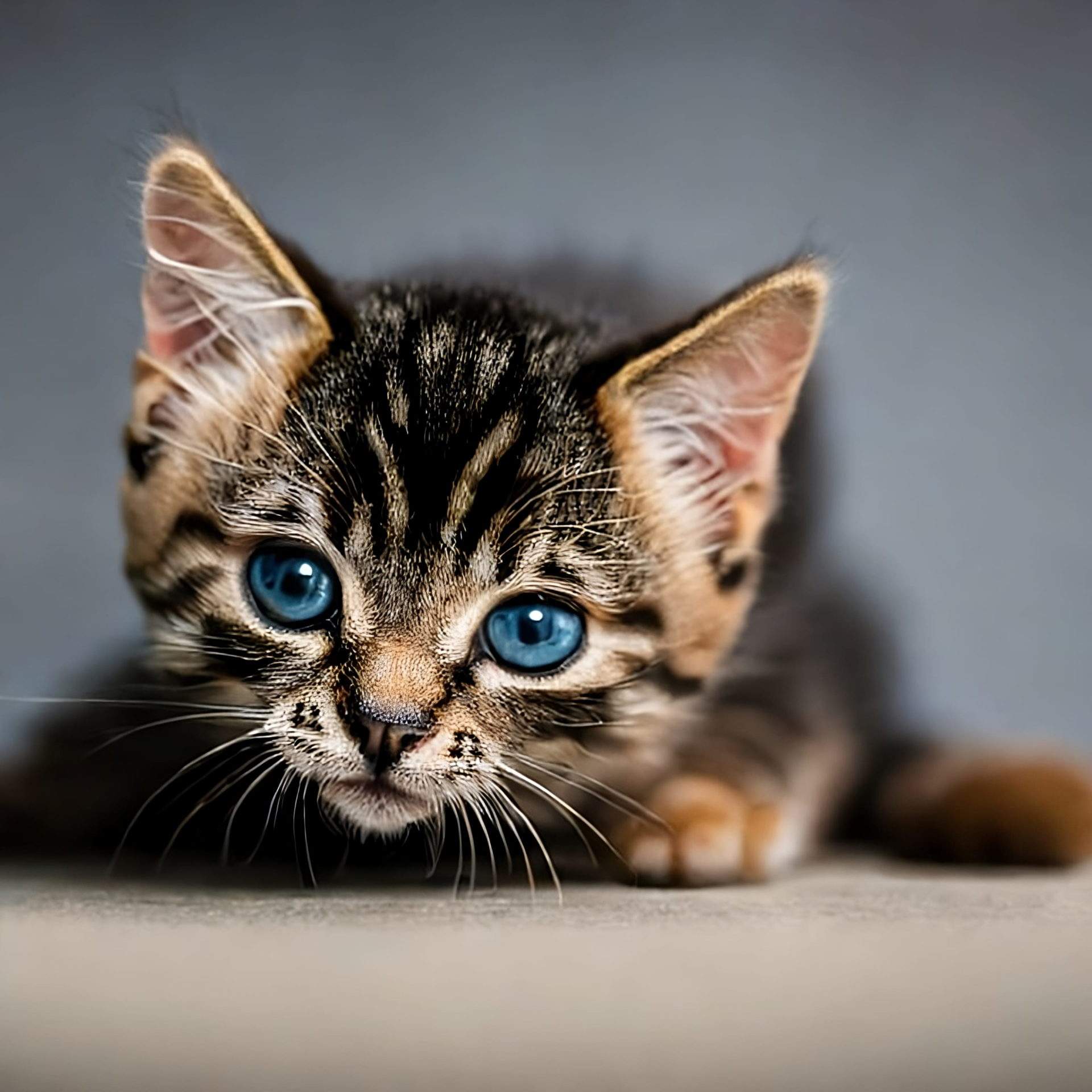 Little cat with huge blue eyes