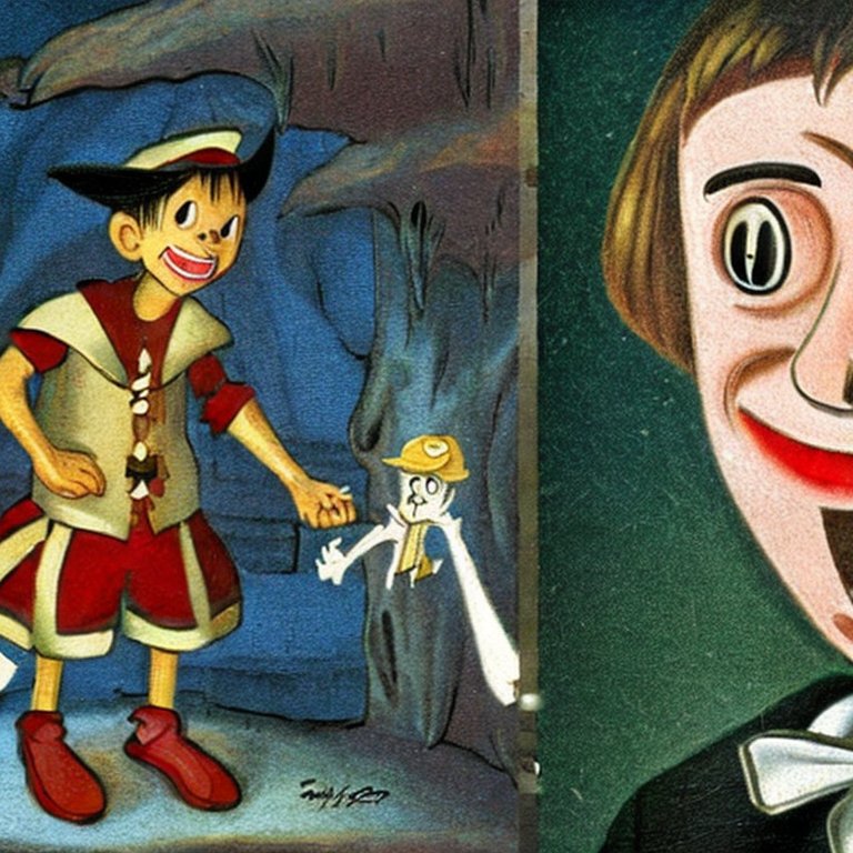 Pinocchio and his human friends