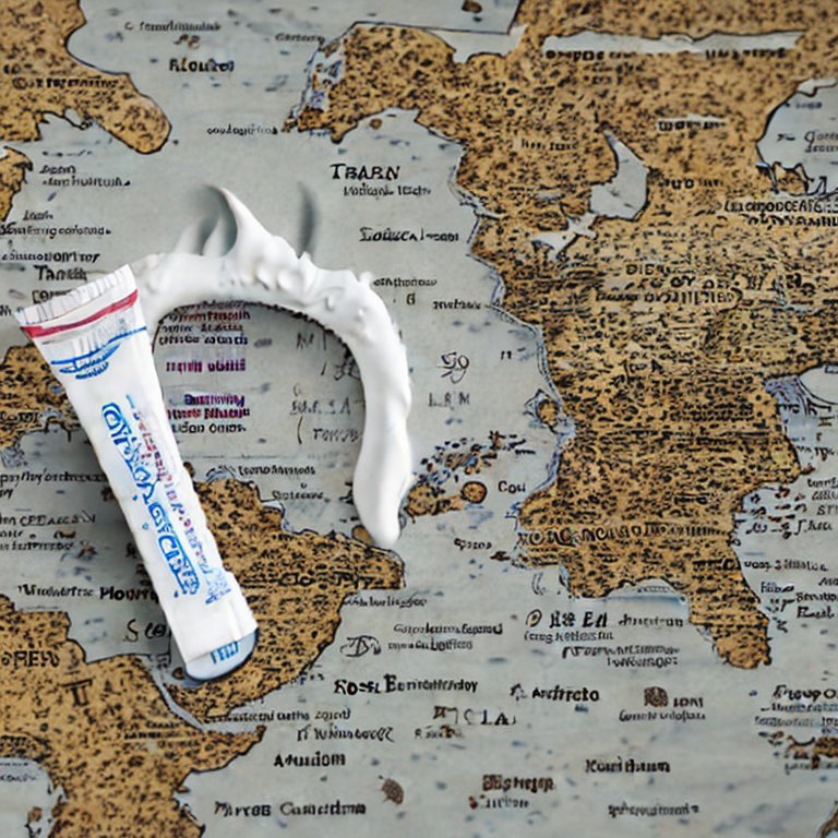 Toothpaste on a map
