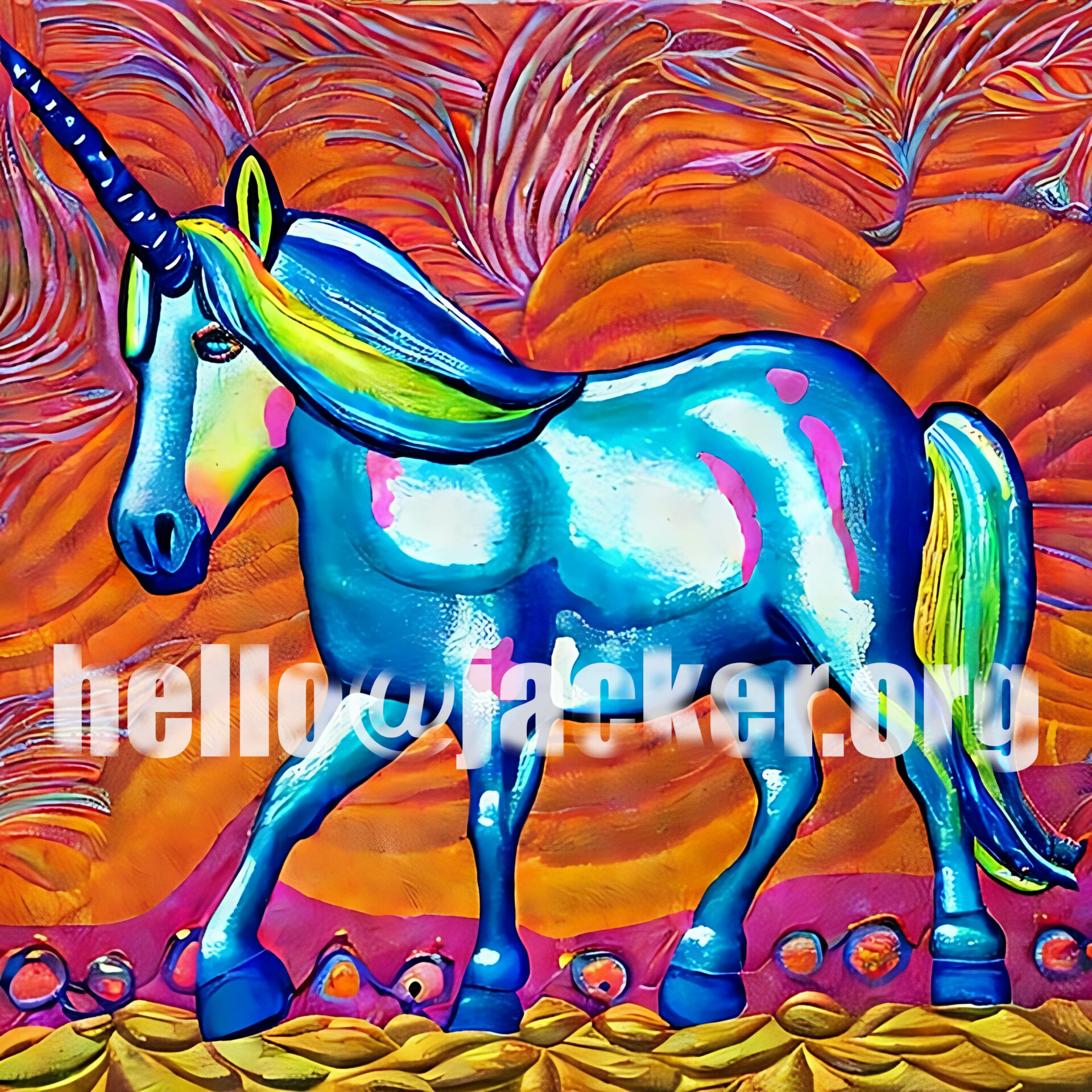 Unicorn with hidden email address