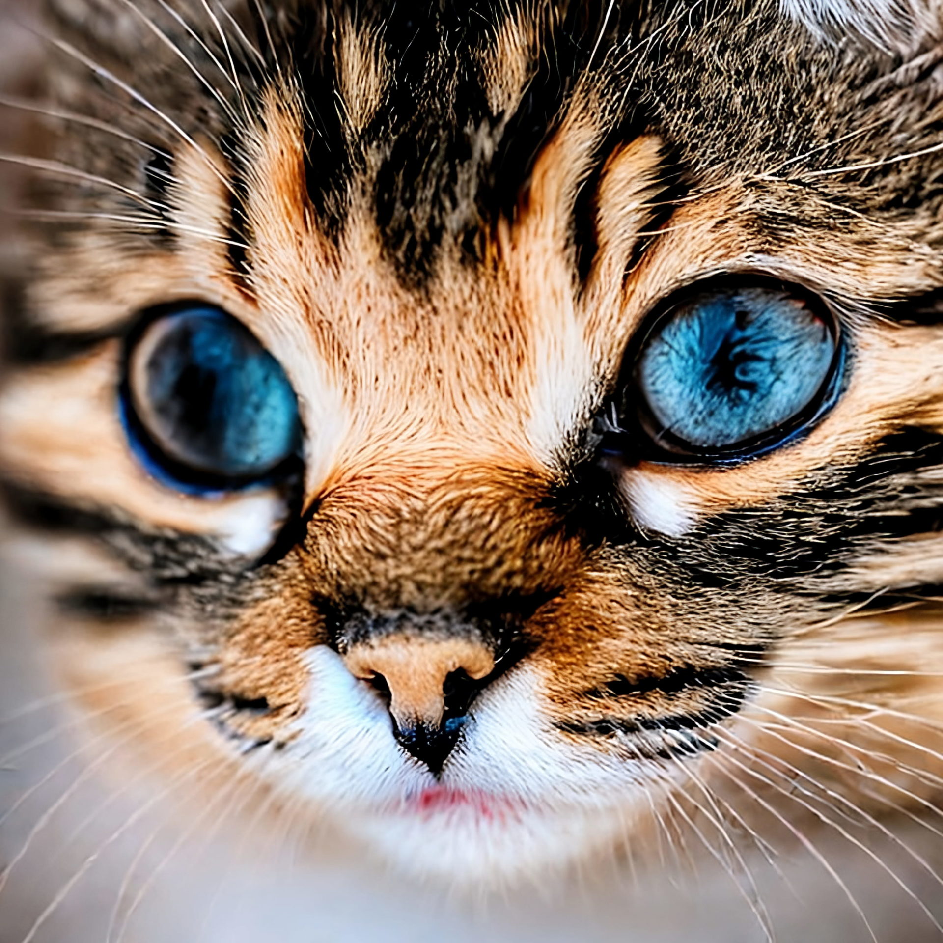 Very cute kitten close-up