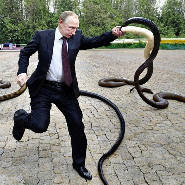 Vladimir Putin swinging snakes